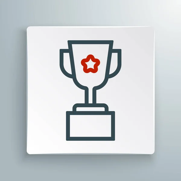 Line Award Cup Pictogram Geïsoleerd Witte Achtergrond Winnaar Trofee Symbool — Stockvector