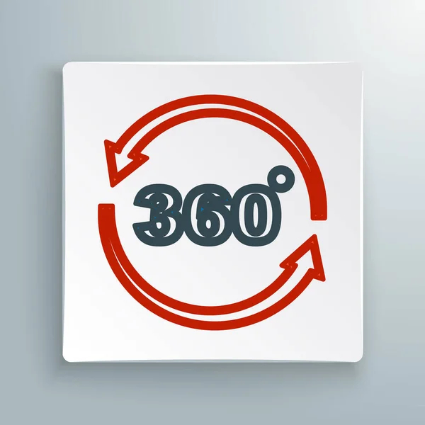 Icono Vista 360 Grados Línea Aislado Sobre Fondo Blanco Realidad — Vector de stock