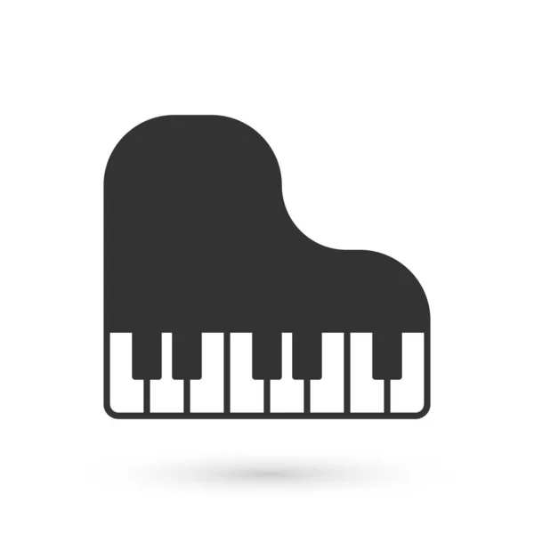 Icône Piano Queue Grise Isolée Sur Fond Blanc Instrument Musique — Image vectorielle