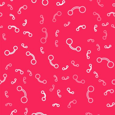 Beyaz çizgi delen simge kırmızı arkaplanda izole edilmiş. Vektör