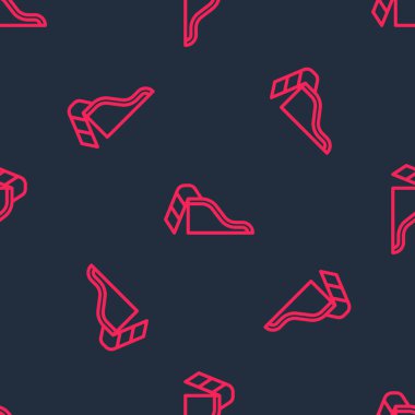 Kırmızı Çizgi Kaydırma oyun alanı simgesi siyah arkaplanda izole edilmiş pürüzsüz desen. Çocuklar kayar. Vektör