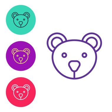 Oyuncak peluş oyuncak simgesi beyaz arkaplanda izole edildi. Simgeleri renklendirin. Vektör