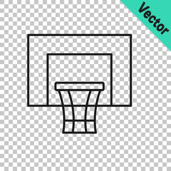 Черная Линия Баскетбольная Носовая Доска Значок Изолирован Прозрачном Фоне Вектор — стоковый вектор