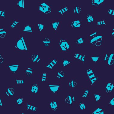 Tepsi dolusu yiyecekle kaplı, kasede dondurma, Roma ordu kaskı ve pürüzsüz bir deseni olan Eğik Kule Pisa. Vektör