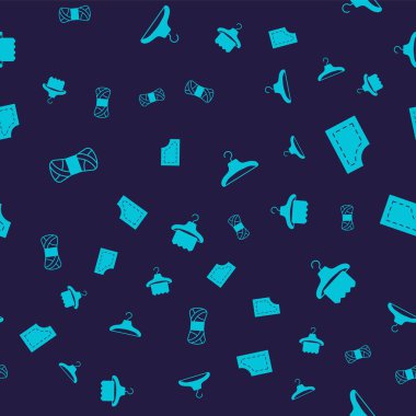 İplik, dikiş desenleri, elbise askısı ve kusursuz desen. Vektör