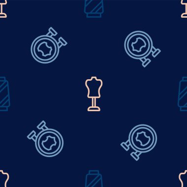 Çizgi dikiş ipliğini makaraya, Deri ve Manken ipliğini pürüzsüz desene ayarlayın. Vektör