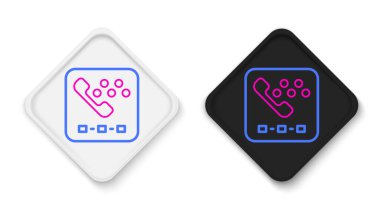 Taksi hattı arama servisi simgesi beyaz arkaplanda izole edildi. Akıllı telefon taksisi. Renkli taslak konsepti. Vektör