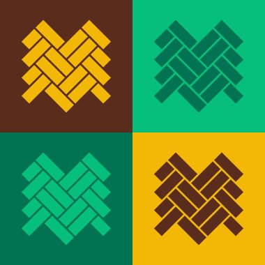 Pop Art Parquet simgesi renk arkaplanında izole edildi. Vektör