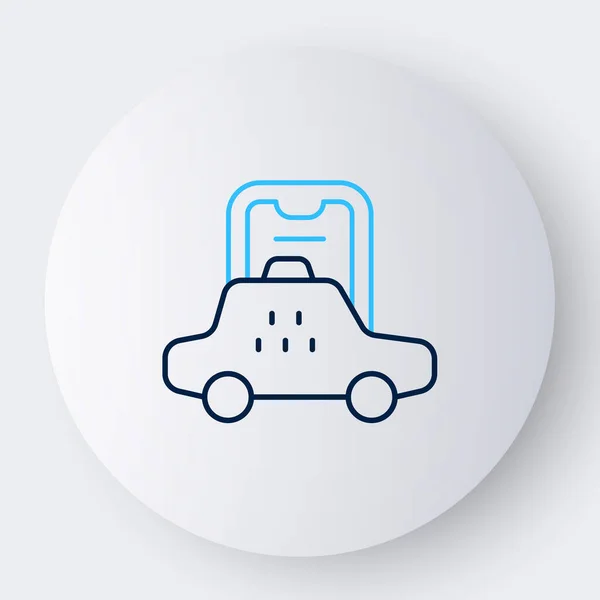 Line Taxi Mobile App Symbol Isoliert Auf Weißem Hintergrund Mobile — Stockvektor
