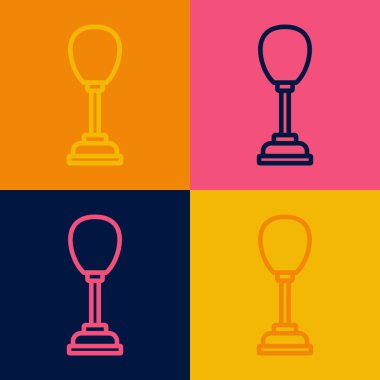 Pop Art Line Kum Torbası simgesi renk arkaplanında izole edildi. Vektör