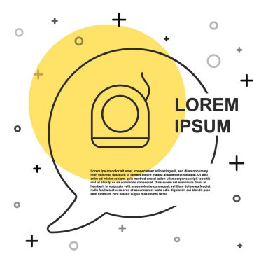 Siyah çizgi diş ipi simgesi beyaz arkaplanda izole edildi. Rastgele dinamik şekiller. Vektör