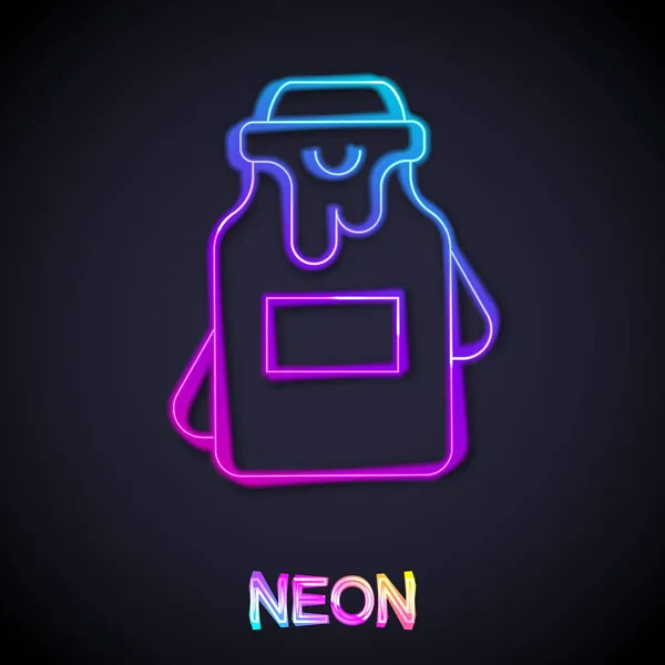 Ragyogó Neon Vonal Jar Méz Ikon Elszigetelt Fekete Háttérrel Élelmiszer — Stock Vector