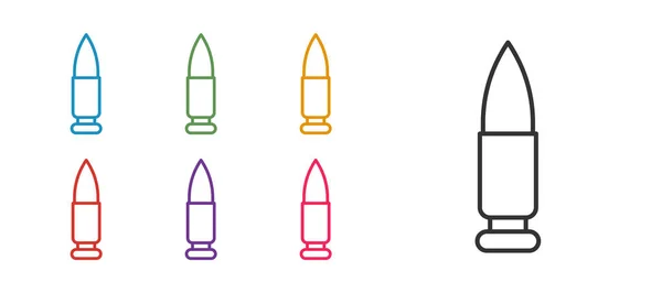 Définir Ligne Icône Bullet Isolé Sur Fond Blanc Définir Des — Image vectorielle