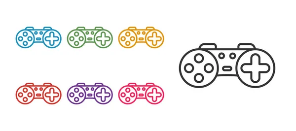 Setzen Sie Das Gamepad Symbol Isoliert Auf Weißem Hintergrund Spielkontrolle — Stockvektor