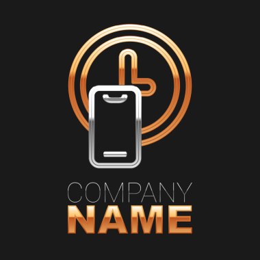 Siyah arkaplanda saat başı dağıtım simgesi izole edildi. Renkli taslak konsepti. Vektör