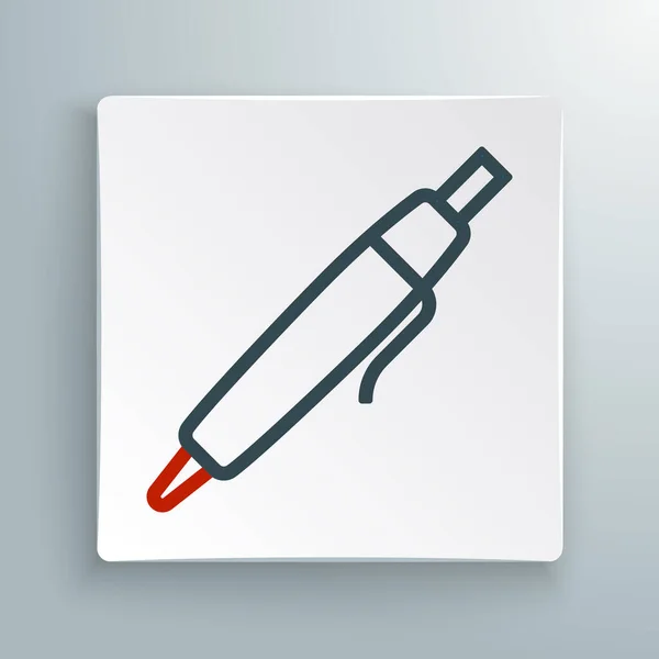 Line Pen Symbol Isoliert Auf Weißem Hintergrund Buntes Rahmenkonzept Vektor — Stockvektor