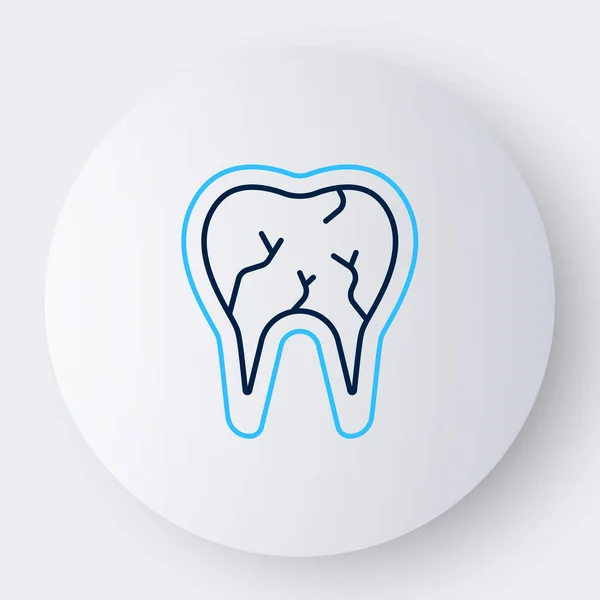 Строка Сломанный Зуб Значок Изолирован Белом Фоне Значок Проблемы Зубами — стоковый вектор