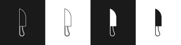 Ορισμός Εικονιδίου Μαχαιριού Ασπρόμαυρο Φόντο Σύμβολο Μαχαιροπίρουνων Διάνυσμα — Διανυσματικό Αρχείο