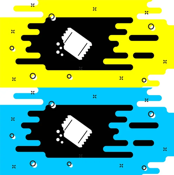 Bílý Balíček Pepř Ikona Izolované Černém Pozadí Vektor — Stockový vektor