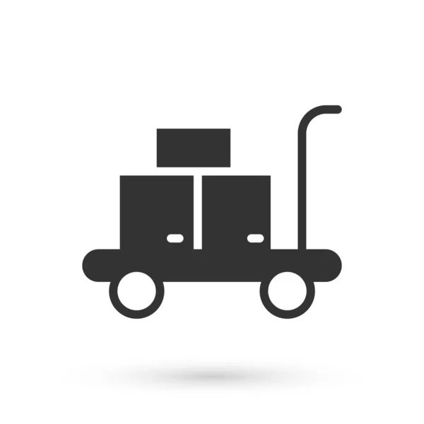 Ікона Сірого Тролейбуса Ізольована Білому Тлі Мандрівний Знак Багажу Ікона — стоковий вектор