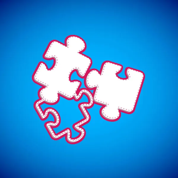 Pezzi Puzzle Bianco Icona Giocattolo Isolato Sfondo Blu Vettore — Vettoriale Stock