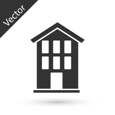 Gri Ev simgesi beyaz arkaplanda izole edildi. Ev sembolü. Vektör.