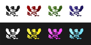 Kartal simgesini siyah beyaz arkaplanda izole et. Amerikan başkanlık sembolü. Vektör