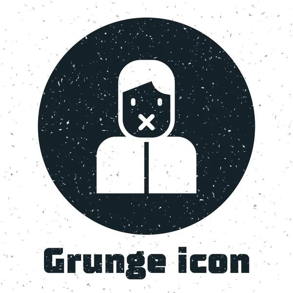 Grunge Censor Icono Del Concepto Libertad Expresión Aislado Sobre Fondo — Vector de stock