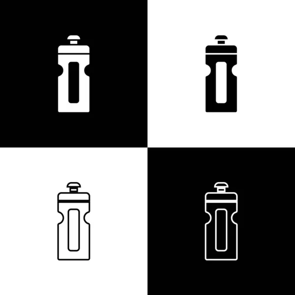 Set Fitness Shaker Symbol Isoliert Auf Schwarzem Und Weißem Hintergrund — Stockvektor