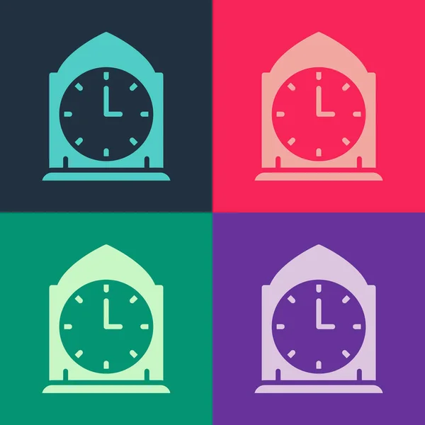 Pop Art Ρολόι Εικονίδιο Απομονώνονται Στο Χρώμα Φόντο Σύμβολο Χρόνου — Διανυσματικό Αρχείο