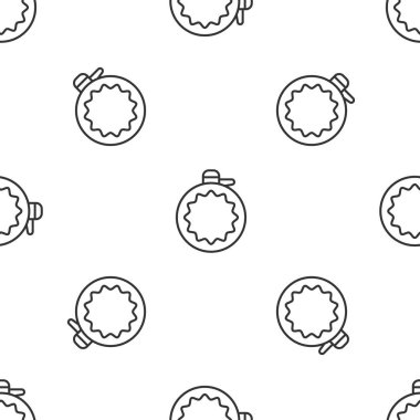 Gri çizgi kantin su şişesi ikonu beyaz arka planda izole edilmiş pürüzsüz desen. Turist matarası ikonu. Kampanyada bir kavanoz su kullanıldı. Vektör.