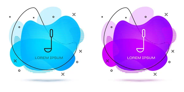 ラインキッチンラドルのアイコンは白い背景に隔離されています 調理器具 かわいいスプーンの看板 液体の形をした抽象バナー ベクターイラスト — ストックベクタ