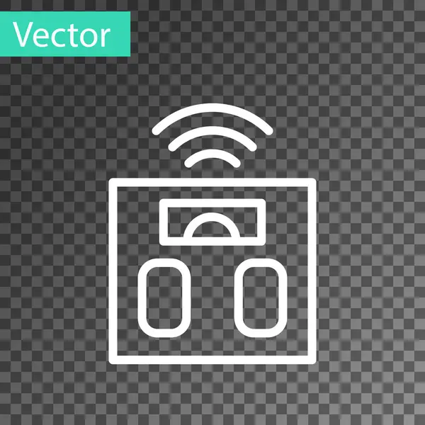 Línea Blanca Icono Básculas Baño Inteligente Aislado Sobre Fondo Transparente — Vector de stock