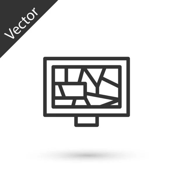 Línea Gris Imagen Icono Arte Aislado Sobre Fondo Blanco Vector — Vector de stock