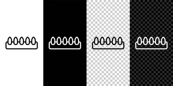 Set Von Falschen Nägeln Für Maniküre Symbol Isoliert Auf Schwarz — Stockvektor