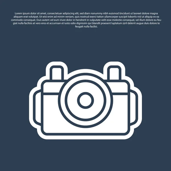 Modrá Čára Fotoaparát Pro Ikonu Potápěče Izolované Modrém Pozadí Ikona — Stockový vektor