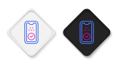 Line Taxi mobil uygulama simgesi beyaz arkaplanda izole edildi. Mobil uygulama taksisi. Renkli taslak konsepti. Vektör