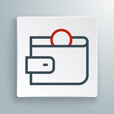 Çizgi Cüzdan simgesi beyaz arkaplanda izole edildi. Çanta ikonu. Nakit tasarruf sembolü. Renkli taslak konsepti. Vektör