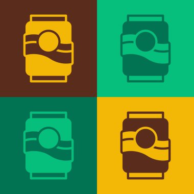 Pop Art Soda renkli arkaplanda izole edilmiş bir ikon. Vektör