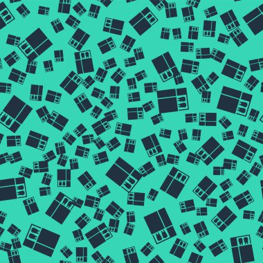 Siyah Açık kibrit kutusu ve yeşil arkaplanda izole edilmiş ikon eşleşmesi. Vektör