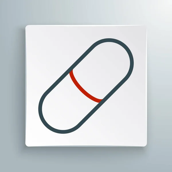 Line Sleeping Pill Ícone Isolado Fundo Branco Conceito Esboço Colorido — Vetor de Stock