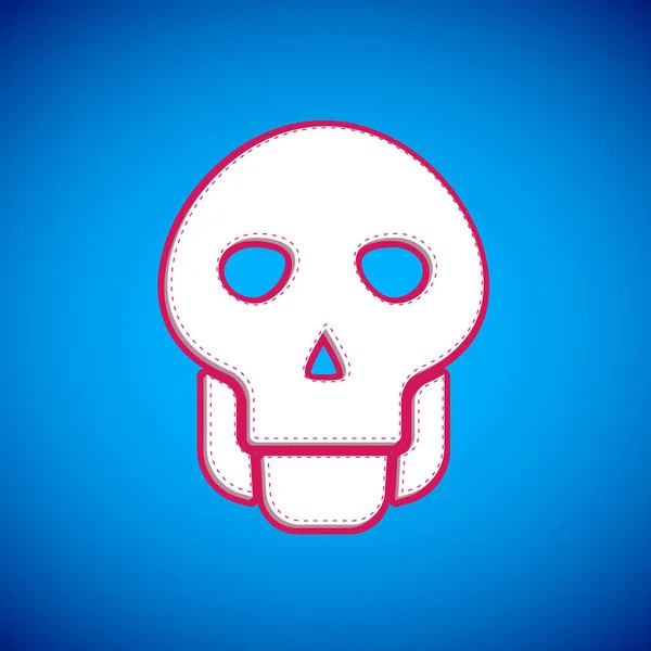 White Skull Icon Isolated Blue Background Happy Halloween Party Vector — Stock Vector