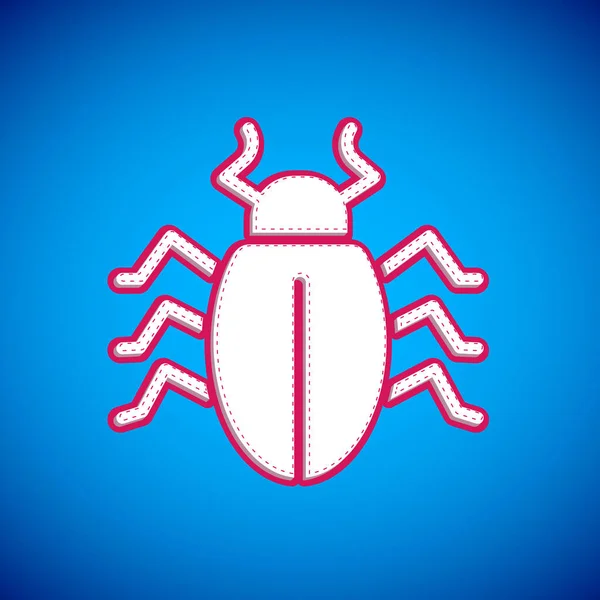 Icône Doryphore Blanche Isolée Sur Fond Bleu Vecteur — Image vectorielle