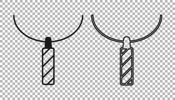 Svart Hänge Halsband Ikon Isolerad Transparent Bakgrund Vektor — Stock vektor