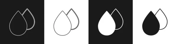 Set Icono Gota Agua Aislado Sobre Fondo Blanco Negro Vector — Archivo Imágenes Vectoriales