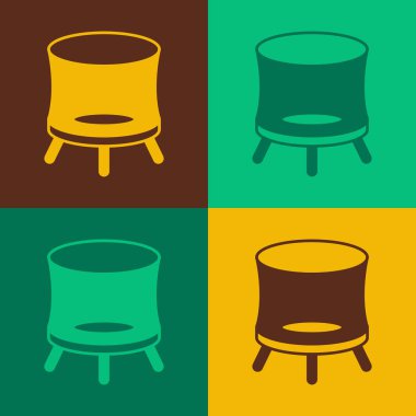 Pop Art Trambolin ikonu renkli arka planda izole edildi. Vektör