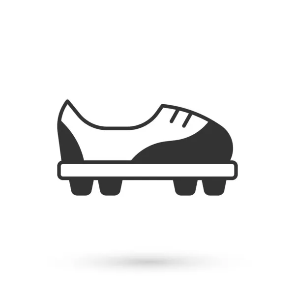 Ref Grey Football Shoes Icon Isolated White Background Футбольные Ботинки — стоковый вектор