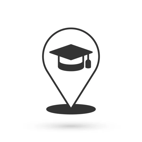 Gris Icône Éducation Graduation Ligne Isolée Sur Fond Blanc Professeur — Image vectorielle