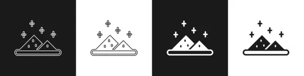 Set Icono Polvo Mágico Aislado Sobre Fondo Blanco Negro Vector — Vector de stock