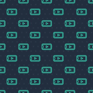 Green Line Online video simgesi mavi arkaplanda izole edilmiş. Akıllı telefon ve üzerinde oyun işareti olan film şeridi. Vektör